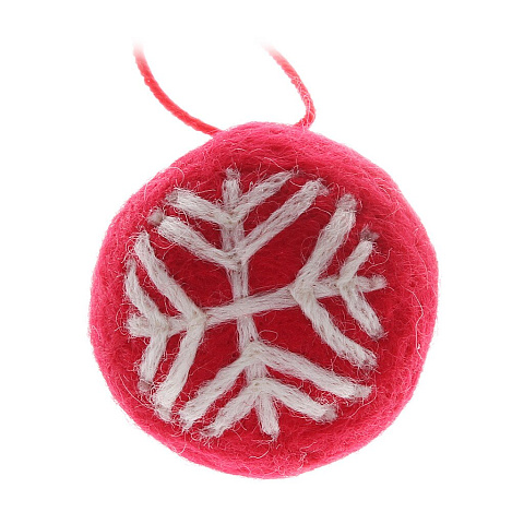 Елочный шар Monte Christmas, Снежинка, 6 см, войлок, упаковка пакет, N6351006