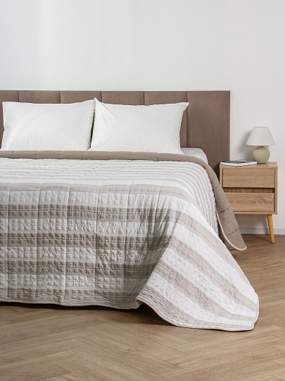 Покрывало евро, 220х240 см, 100%пэ, Silvano, Аура, бело-беж