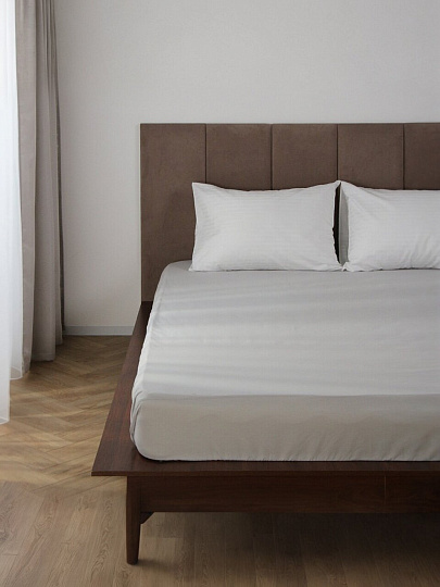 Простыня 1.5-спальная, 140 х 200 х 25 см, 100% хлопок, поплин, на резинке, Silvano, Тауп