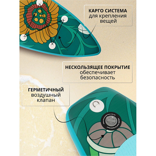 Сап борд надувной 320х76х15 см, двойной ПВХ, в сумке с насосом, веслом и лиш, 190 кг, SBP54