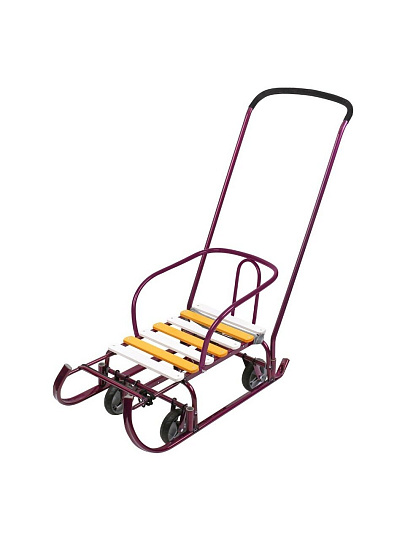 Санки Тимка 6 Универсал, Т6У/А2, переставная ручка, ремень безопасности, колеса на полозьях, 25 кг, амарантовый лак, Nika