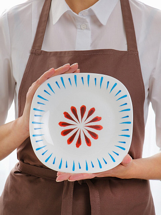 Тарелка десертная, стеклокерамика, 19 см, квадратная, Кассиопея, Daniks