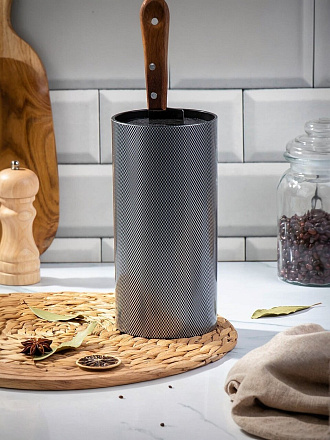 Подставка для ножей, пластик, цилиндрическая, 22 см, Y4-7185