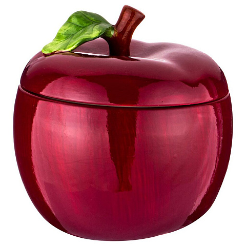 Банка для сыпучих продуктов, керамика, 1.8 л, 19 см, с крышкой, Lefard, Красное яблоко, 782-172