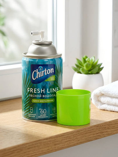 Освежитель воздуха Chirton, 250 мл, Fresh Line Лесной водопад, сменный баллон, сухое распыление