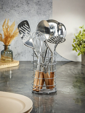 Набор кухонных принадлежностей 7 предметов, на подставке, Daniks, YW-KT356