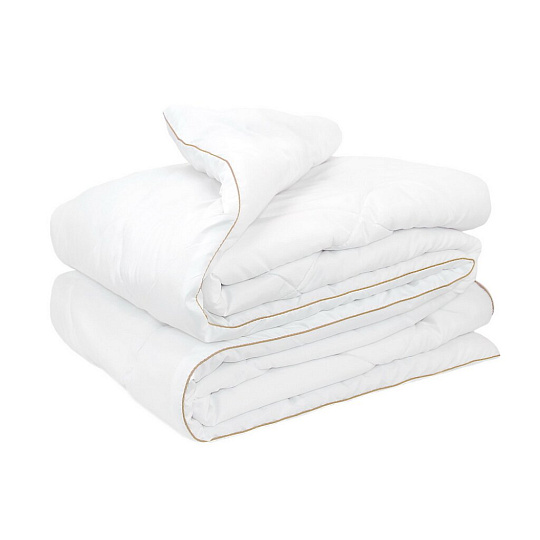 Одеяло 1.5-спальное, 140х205 см, Хлопок, волокно полиэфирное, 200 г/м2, всесезонное, чехол микрофибра 100% полиэстер, кант, Phyto Stories, белое