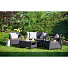 Мебель садовая Corfu Set, графит, стол, 77х57х42 см, 2 кресла, 1 диван, подушка серая, 110 кг, 128х70х79 см, 17197361РГР - фото 3