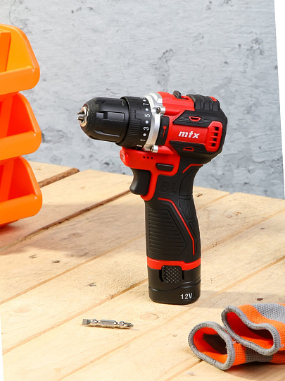 Дрель-шуруповерт аккумуляторный, MTX, CDB-BL-12, бесщеточный, 12 В, Li-ion, кейс, 26184