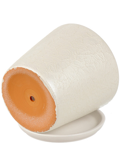 Горшок керамика, 1.45 л, 15х14 см, белый, Перл №3, 022450