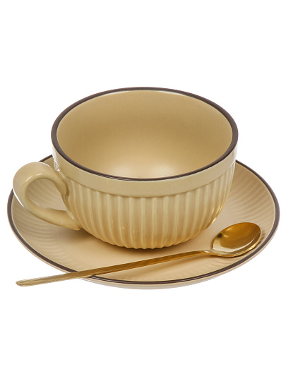 Чайная пара керамика, 3 предмета, на 1 персону, 250 мл, Антик, блюдце 15 см, B060889