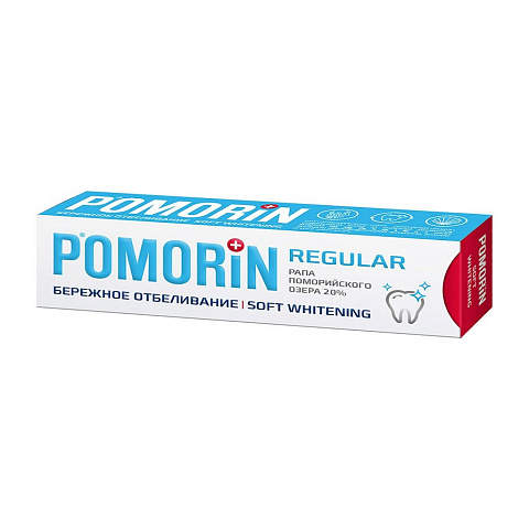 Зубная паста Pomorin, Regular, Бережное отбеливание, 100 мл