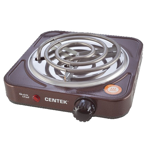 Плита электрическая одноконфорочная Centek CT-1508 коричневая, 1 кВт