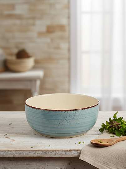 Салатник керамика, круглый, 14.5х7.5 см, Mood, Domenik, DMD274, дымчато-голубой