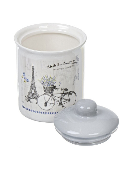 Банка для сыпучих продуктов, доломит, 0.55 л, с крышкой, Daniks, Прованс