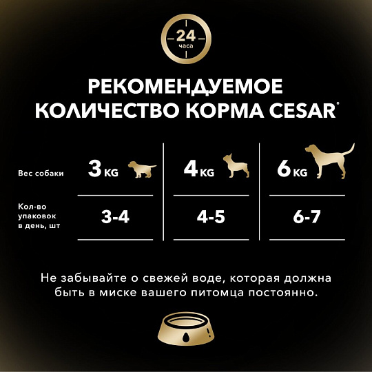 Корм для животных Cesar, 85 г, для собак, кусочки в соусе, ягненок с овощами, F5873