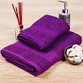 Полотенце банное 70х140 см, 100% хлопок, 375 г/м2, жаккардовый бордюр, Вышневолоцкий текстиль, фиолетовое, 702, Россия, К1-70140.120.375