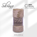 Плед евро, 200х220 см, велсофт жаккард, 100% полиэстер, Silvano, ZigZag, темно-бежевый, 200/003-ZZG/CL