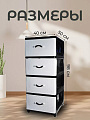 Комод 4 ящика, Дюна, 40х50х94 см, черно-белый, 04014, Dunya Plastik - фото 2