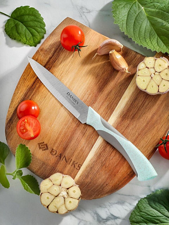 Нож кухонный Daniks, Gusto, универсальный, сталь, 12.5 см, рукоятка пластик, YW-A377B-UT