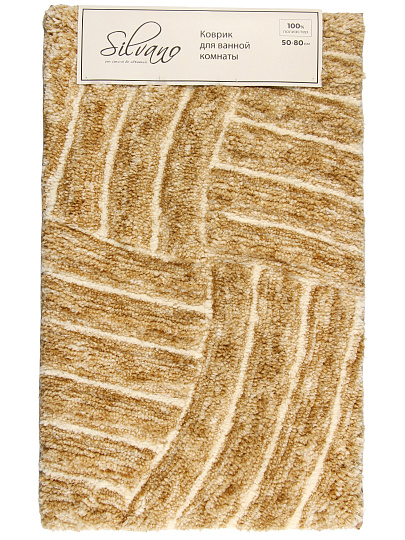 Коврик для ванной, 0.5х0.8 м, микрофибра, бежевый, Silvano, Лиона