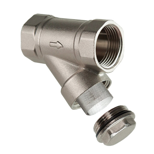 Фильтр косой для воды, 3/4&quot;, г-г, никель, РосТурПласт