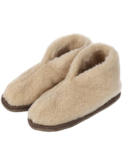 Чуни для женщин, шерсть, бежевые, р. 39-40, закрытые, МЧ02БЖ