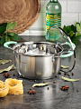 Кастрюля нержавеющая сталь, 3.4 л, крышка стекло, силиконовые ручки мятные, Daniks, Гринери, SD-23-20-2, индукция - фото 8