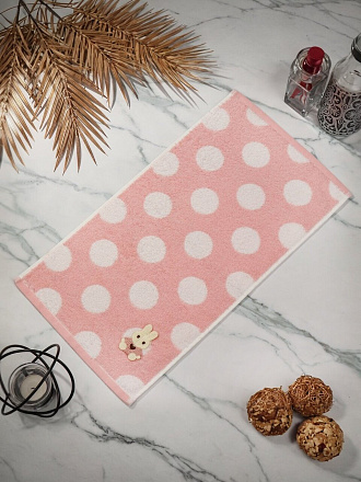 Полотенце 25х50 см, 100% хлопок, розовое, Китай, A160013