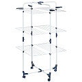 Сушилка для белья напольная, полотно 25 м, 3 уровня, складная, 20 кг, 71х65х136 см, бело-голубая, 116201H - фото 6
