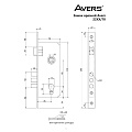 Замок врезной Avers, 2226/70-CR/NIS, 28094, ручка в комплекте, цилиндровый, хром, никель - фото 2