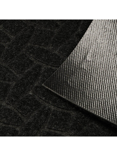 Коврик грязезащитный влаговпитывающий, 40х60 см, прямоугольный, ПВХ, черный, Diamant, 93655