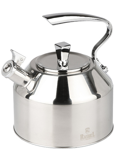 Чайник нержавеющая сталь, 3 л, со свистком, матовый, ручка сталь, RasheL, индукция, серебро, R-7830