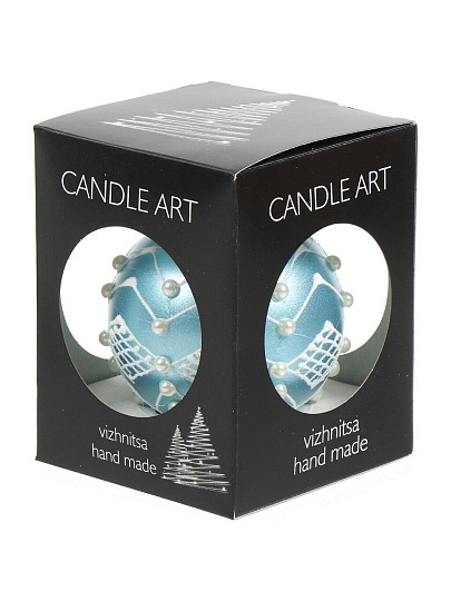 Елочный шар 8 см, стекло, с ручной росписью, 160106808