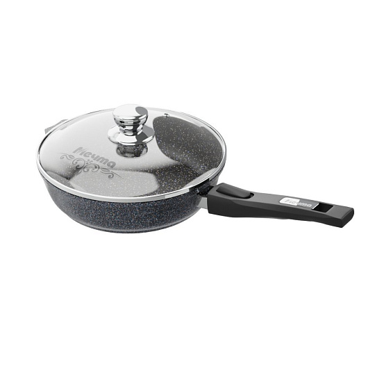 Сковорода алюминий, 28 см, антипригарное покрытие, Мечта, Гранит star, с крышкой, съемная ручка, с028803