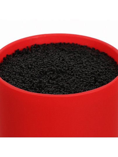 Подставка для ножей, пластик, цилиндрическая, 11х11х22 см, красная, Y4-4947