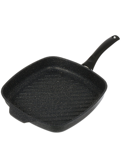 Сковорода-гриль алюминий, 28 см, антипригарное покрытие, Нева Металл Посуда, Литая, индукция, SP080128i