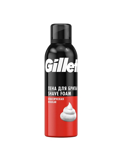 Пена для бритья, Gillette, Regular, 200 мл