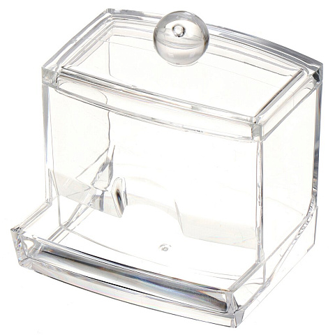 Контейнер для ватных палочек, 9х8х9.5 см, пластик, прозрачный, Y9-154
