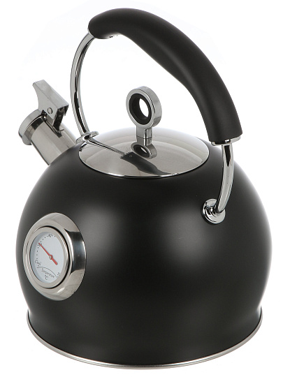 Чайник нерж, 3 л, со свист, нержавеющая сталь, с термометром, Daniks, GS-04436B