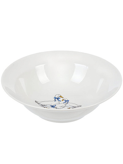 Миска фарфор, круглая, 5.5 см, 0.5 л, Гуси новые, Дулевский фарфор, 101892