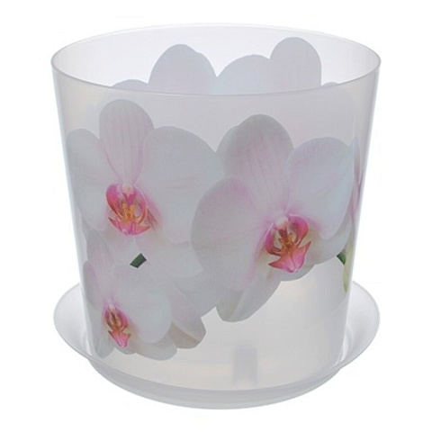 Горшок для цветов пластик, 1.2 л, 12.5х12.5 см, для орхидей, белый, Idea, Деко, М 3105