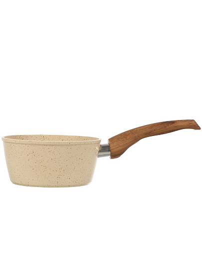 Ковш алюминий, антипригарное покрытие, 1.2 л, пластиковая ручка, индукция, Гурман, Estima, ГМкш161 ЭБИ, бежевый