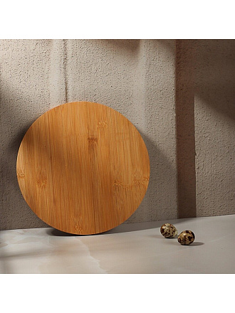 Доска разделочная бамбук, 26х0.9 см, круглая, Vetta, 851-180