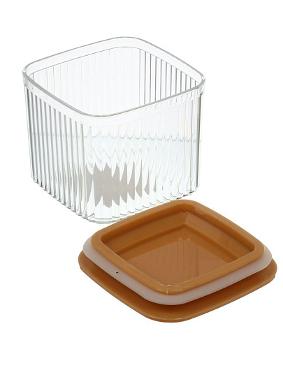 Банка для сыпучих продуктов, пластик, 0.5 л, 10х10х8 см, крышка пластик, B040166