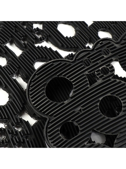 Коврик придверный, 50х69 см, прямоугольный, ПВХ, латексная пропитка, черный, Ячейка, 92017