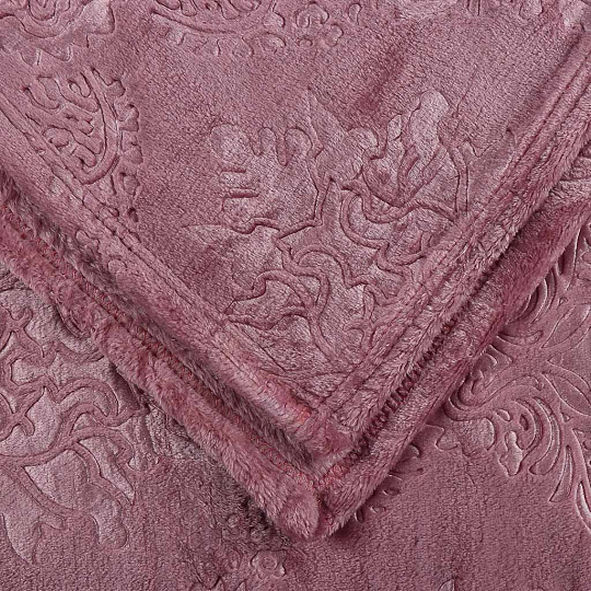 Плед 2-спальный, 180х200 см, велсофт жаккард, 100% полиэстер, Cleo, Парма, розовый, 180/151-OP