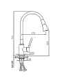 Смеситель для кухни, Frap, гибкий излив, с картриджем, черный, F4044 - фото 10