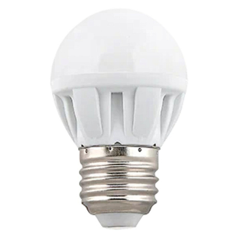 Лампа светодиодная E27, 5 Вт, 220 В, шар, 2700 К, свет теплый белый, Ecola, G45, LED