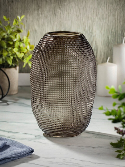 Ваза стекло, настольная, 25 см, Дымка, Y6-6365